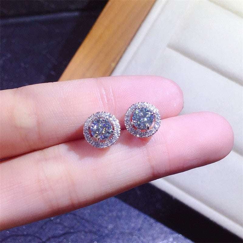 Elegant Bridal Jewelry, Fashion Earrings Women, Moissanite Diamond Studs - available at Sparq Mart