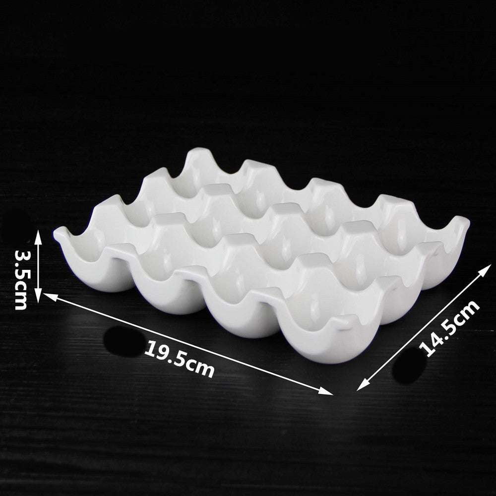 Porcelain Egg Organizer Kitchen Storage Solutions Decorative Egg Holder - available at Sparq Mart