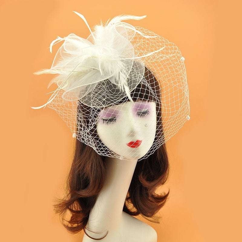 British Veil Hat, Elegant Veil Hat, Retro Top Hat - available at Sparq Mart