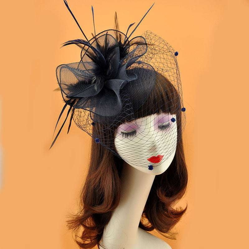 British Veil Hat, Elegant Veil Hat, Retro Top Hat - available at Sparq Mart