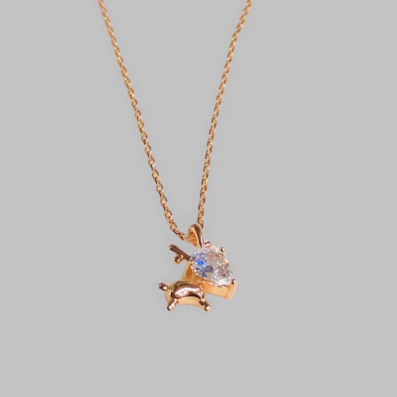 Electroplated Copper Jewelry, Fashion Women Necklace, Rose Gold Deer Necklace - available at Sparq Mart