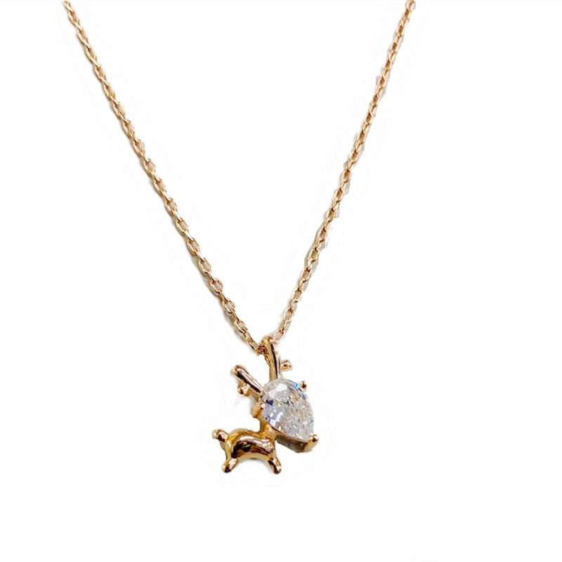 Electroplated Copper Jewelry, Fashion Women Necklace, Rose Gold Deer Necklace - available at Sparq Mart