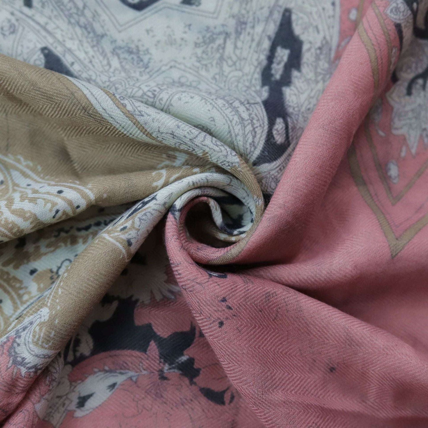 Designer Shawl Wrap, Luxurious Silk Scarf, Printed Silk Shawl - available at Sparq Mart