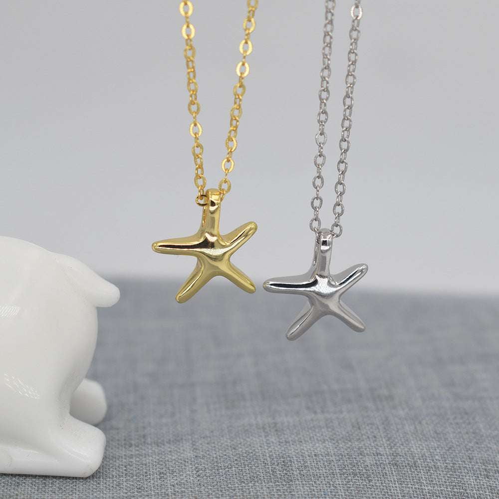 elegant starfish necklace, silver starfish pendant, sterling starfish chain - available at Sparq Mart