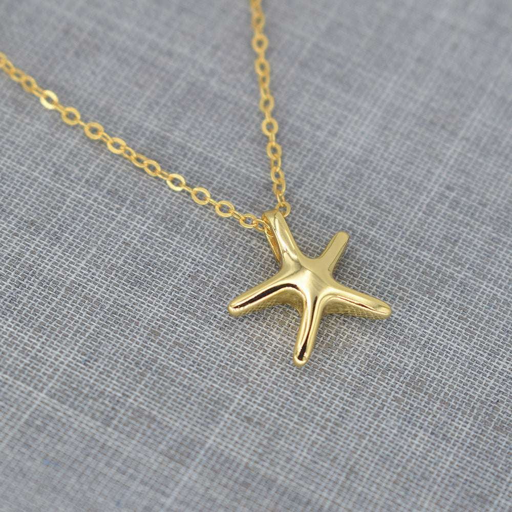 elegant starfish necklace, silver starfish pendant, sterling starfish chain - available at Sparq Mart