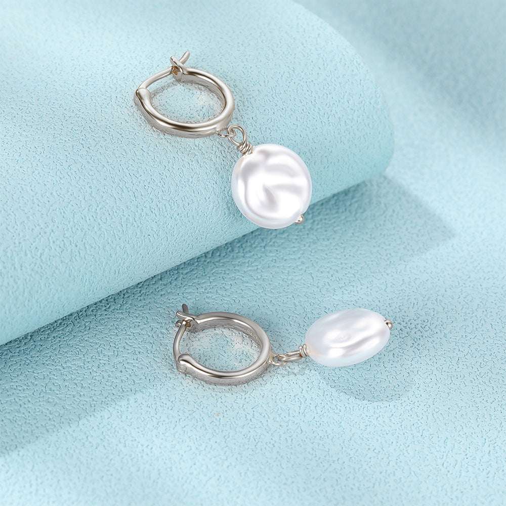 Baroque Pearl Earrings, Elegant Pearl Earrings, Sterling Silver Earrings - available at Sparq Mart