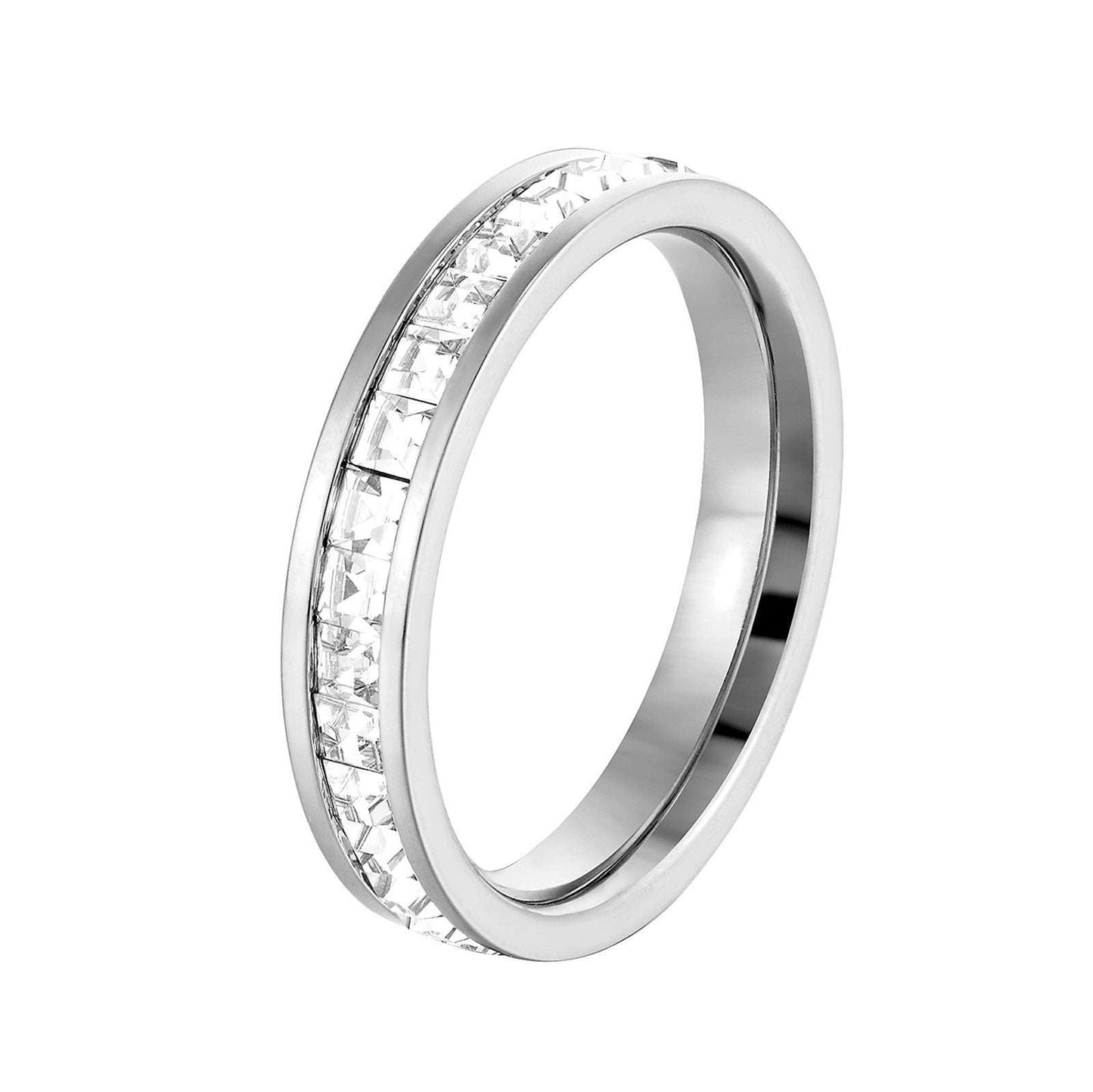 Elegant Simple Geometric Ring, Exclusive Design Diamond Ring, Titanium Diamond Ladies Ring - available at Sparq Mart