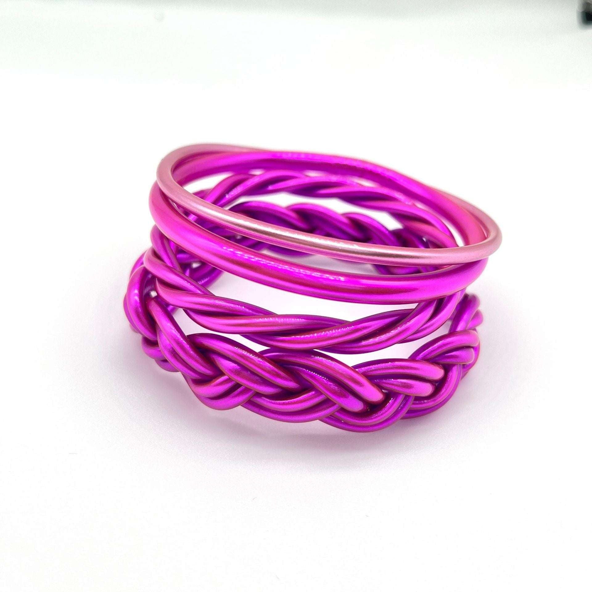 Stylish Silicone Bracelet, Twisted Metal Bracelet, Versatile Round Bracelet - available at Sparq Mart