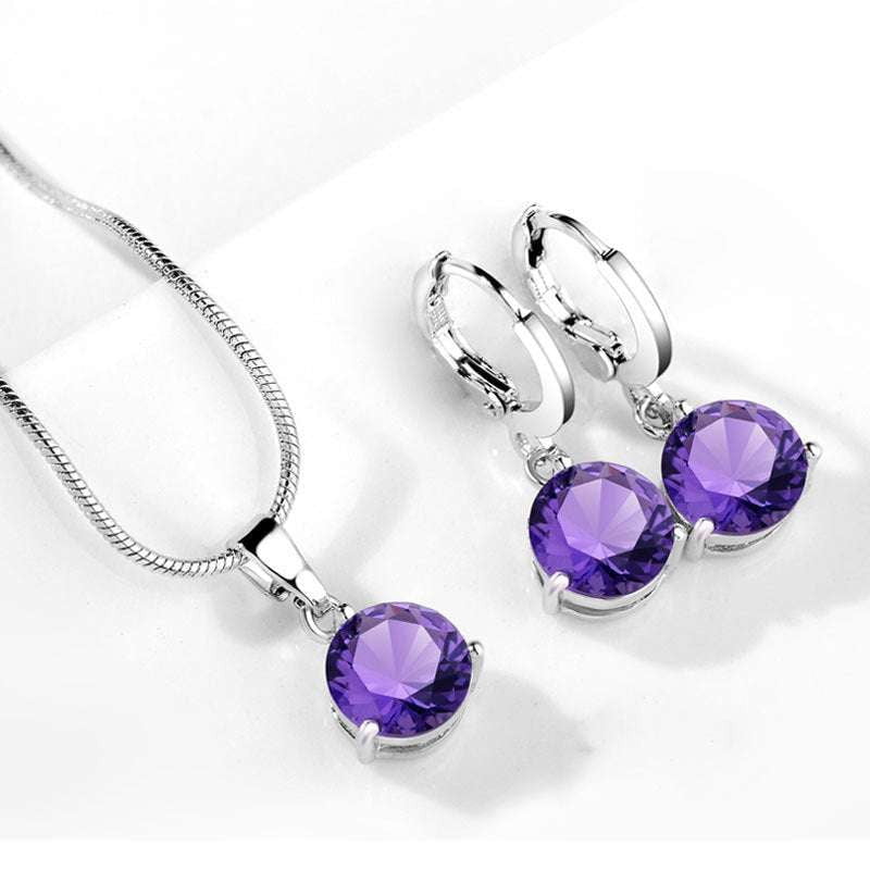 Elegant Jewelry Set, Gemstone Necklace Set, Water Drop Earrings - available at Sparq Mart