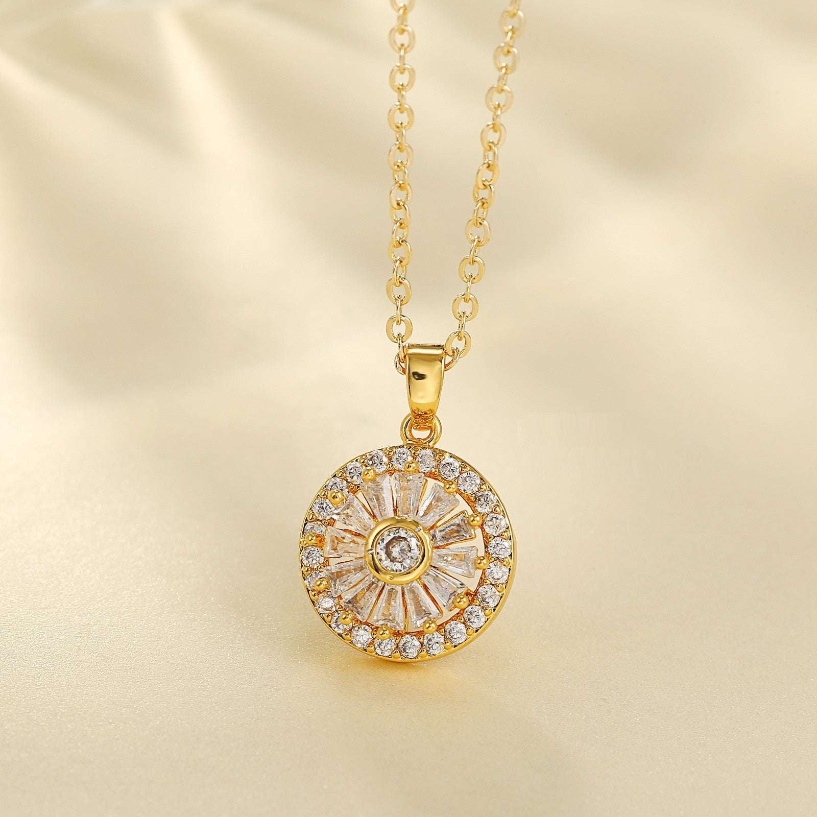 Elegant Pendant Chain, Fashion Pendant Necklace, Zircon Collar Pendant - available at Sparq Mart