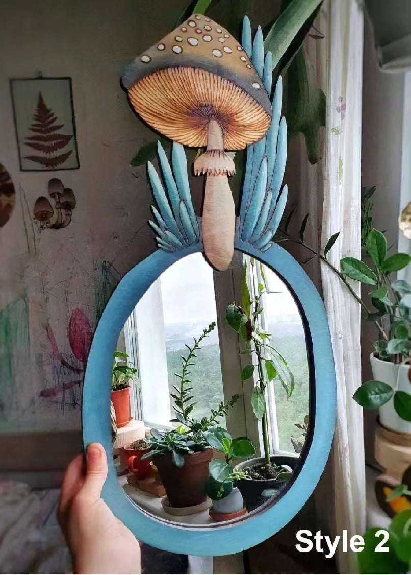 Decorative Outdoor Mirrors, Enchanted Forest Decor, Mushroom Garden Mirror - available at Sparq Mart