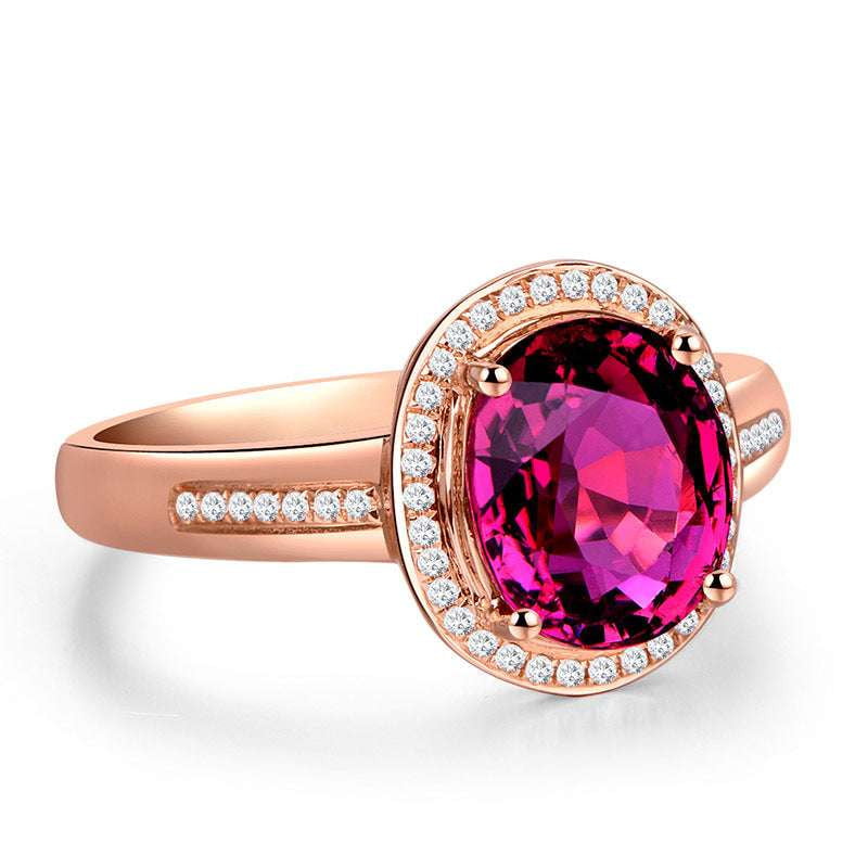 Elegant Gemstone Ring, Luxury Ruby Ring, Rose Gold Ruby - available at Sparq Mart