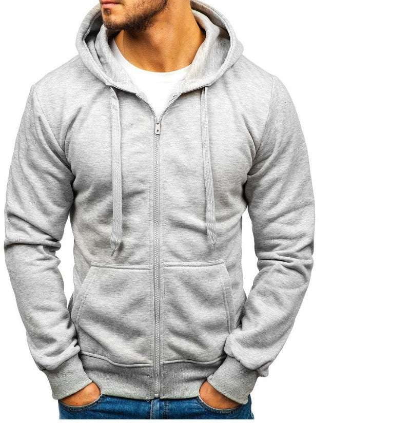 Hooded Zip Sweater, Men's Fashion Cardigan, Slim Fit Cardigan - available at Sparq Mart