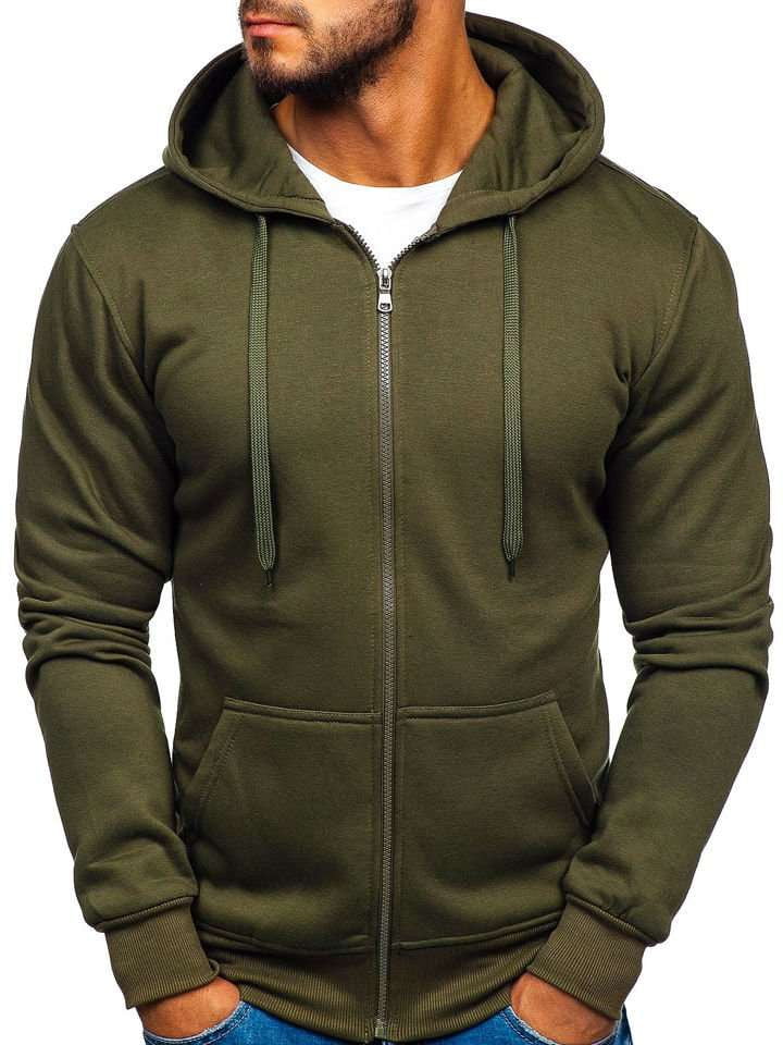 Hooded Zip Sweater, Men's Fashion Cardigan, Slim Fit Cardigan - available at Sparq Mart