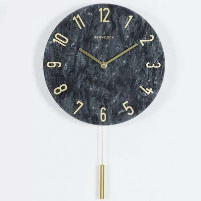 Creative Marble Clock, Mute Bedroom Clock, Nordic Wall Clock - available at Sparq Mart