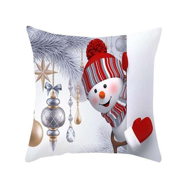 festive cushion covers, santa peach pillow, snowman pillow case - available at Sparq Mart