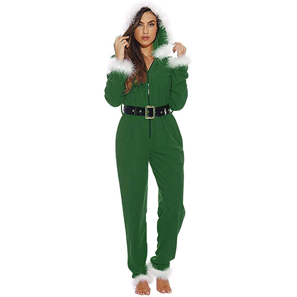 Casual Christmas Attire, High Waist Jumpsuit, Polyester Fiber Jumpsuit - available at Sparq Mart