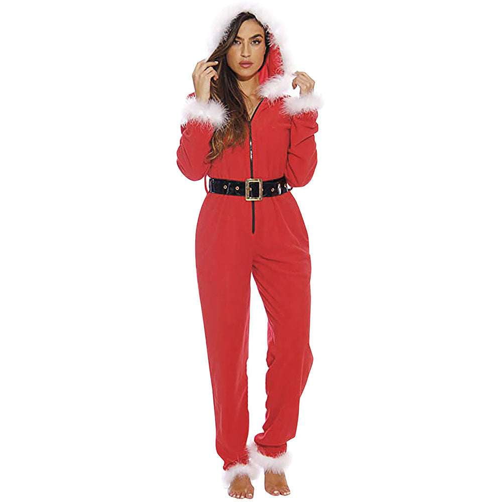 Casual Christmas Attire, High Waist Jumpsuit, Polyester Fiber Jumpsuit - available at Sparq Mart