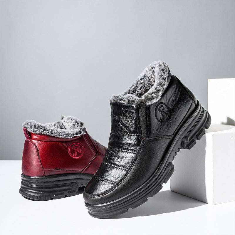 Cotton Lined Boots, Cozy Winter Footwear, Fleece Leather Boots - available at Sparq Mart