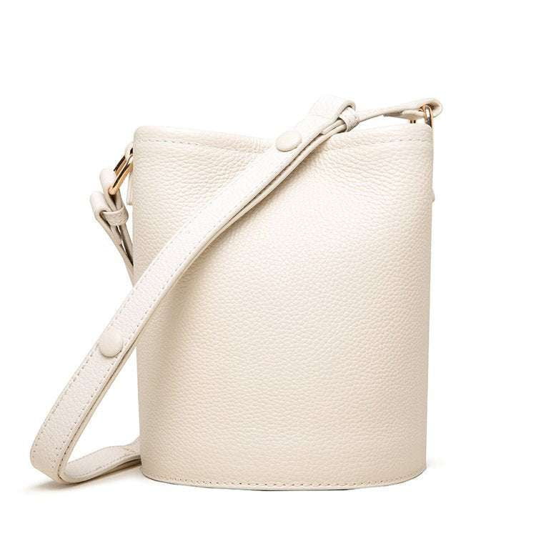 Cowhide Shoulder Bag, Genuine Leather Bucket, Premium Casual Handbag - available at Sparq Mart