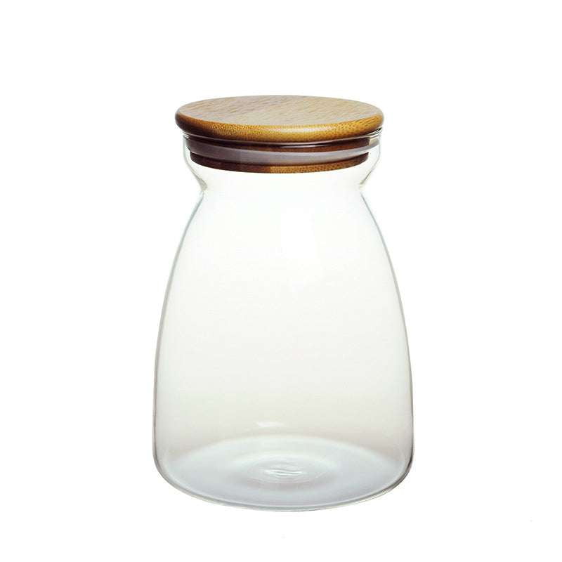 Bamboo Lid Glassware, Creative Cork Jars, Glass Sealed Containers - available at Sparq Mart