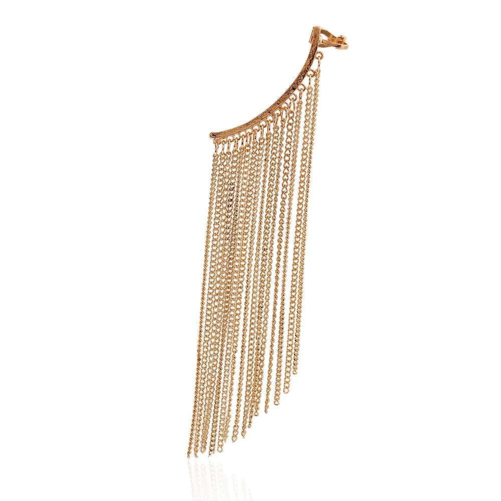 Gold Ear Ornament, Silver Ear Clip, Tassel Ear Accessory - available at Sparq Mart