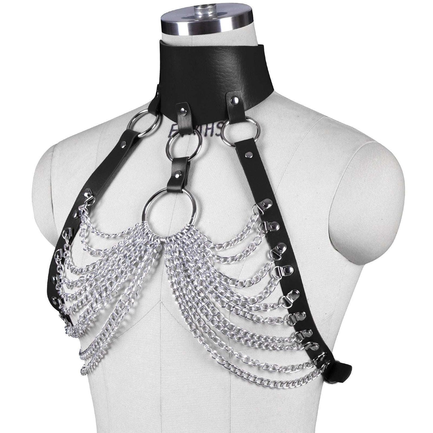 Gothic Body Harness, Leather Strap Accessory, Punk Leather Jewelry - available at Sparq Mart