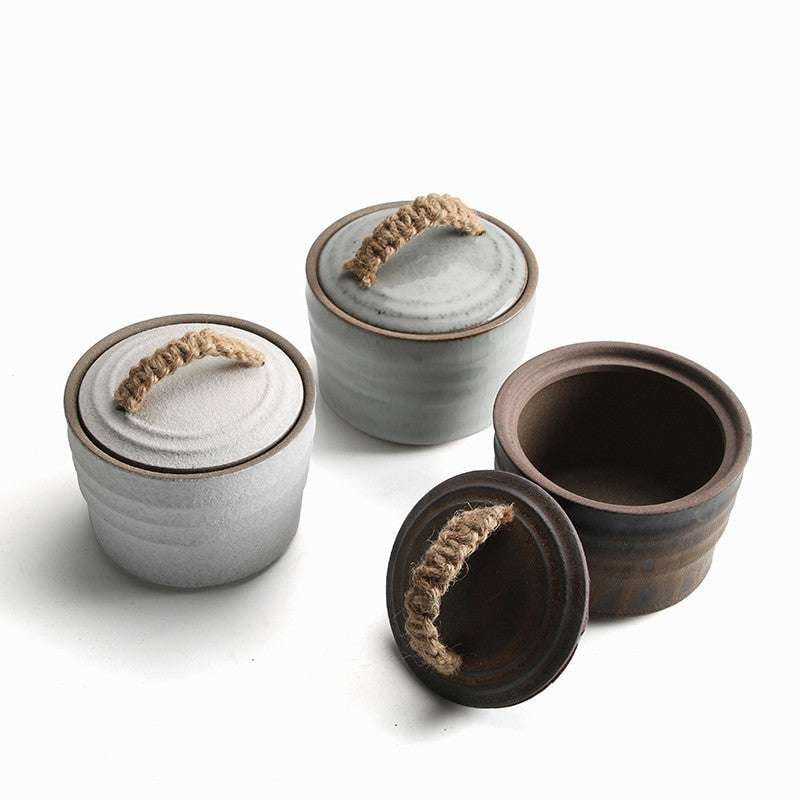 Ceramic Tea Container, Handmade Tea Caddy, Retro Style Stoneware - available at Sparq Mart