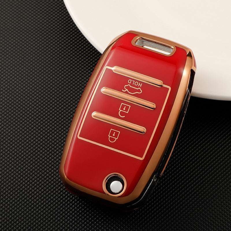 Car Key Case, Golden Edge, Protective Cover - available at Sparq Mart