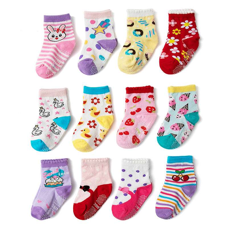 Kids cotton socks, Non-slip floor socks, Polka dot socks - available at Sparq Mart