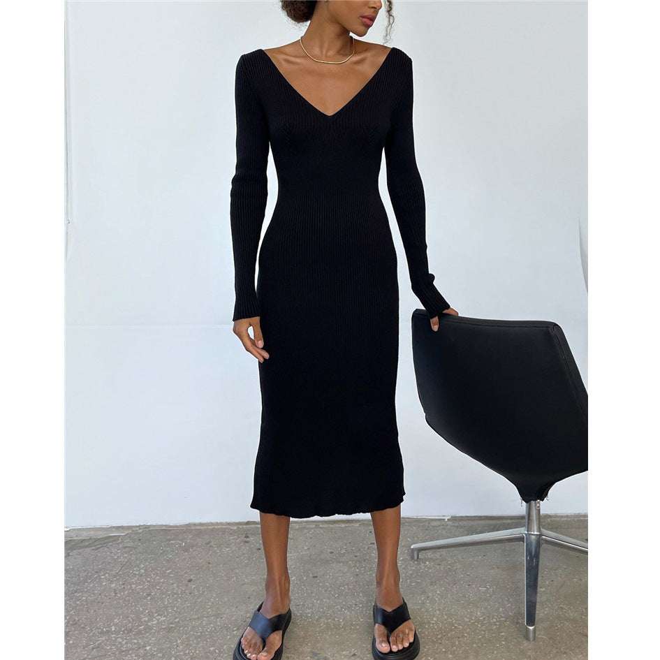 Knitted skirt dress, Long-sleeved dress, Women's long skirt - available at Sparq Mart