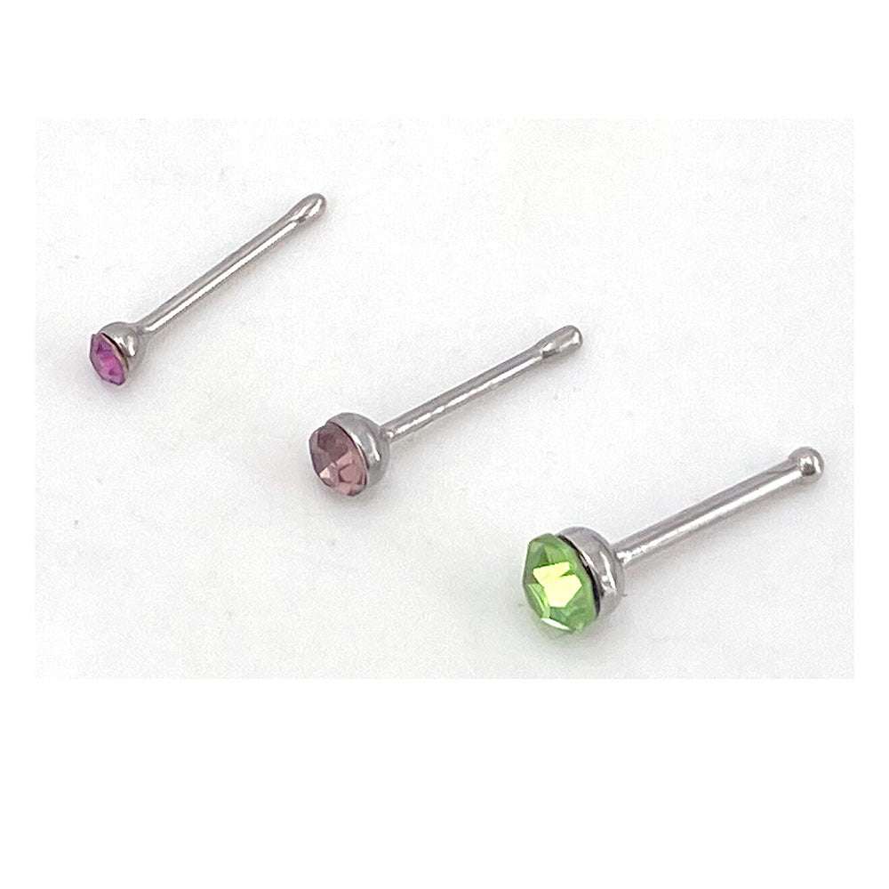 18mm nose studs, diamond nose stud, stainless steel nose stud - available at Sparq Mart