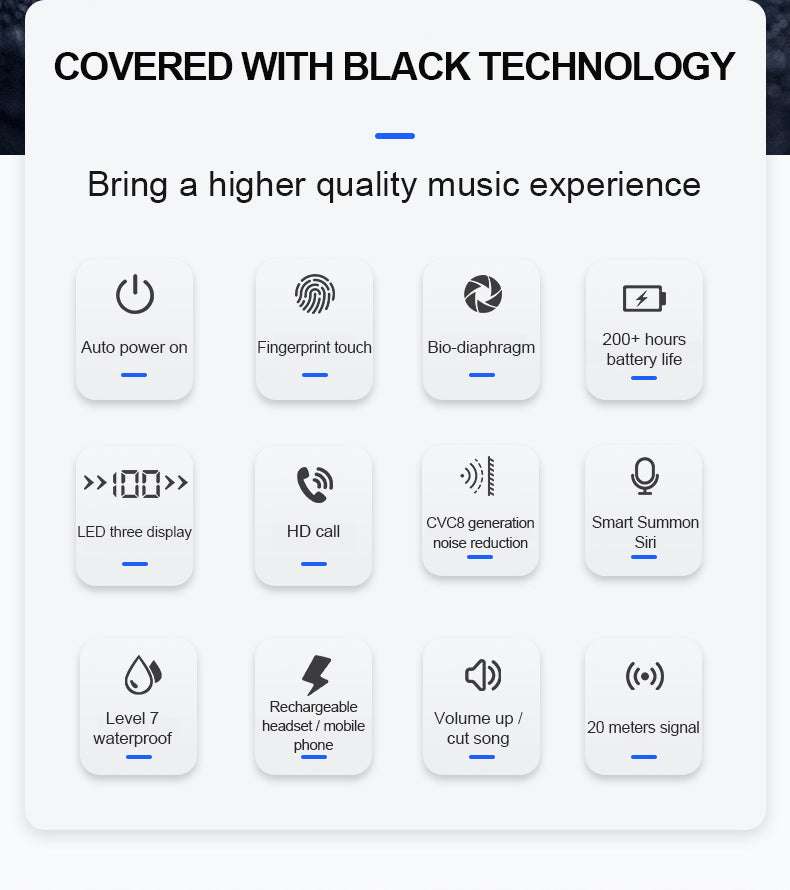 Bluetooth headset, touch control, wireless headset - available at Sparq Mart