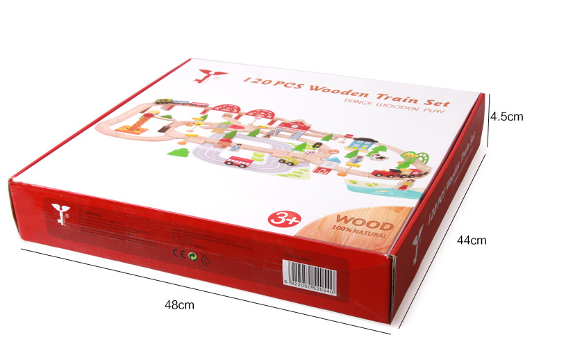 120 pieces, Kids toys, Wooden train set - available at Sparq Mart