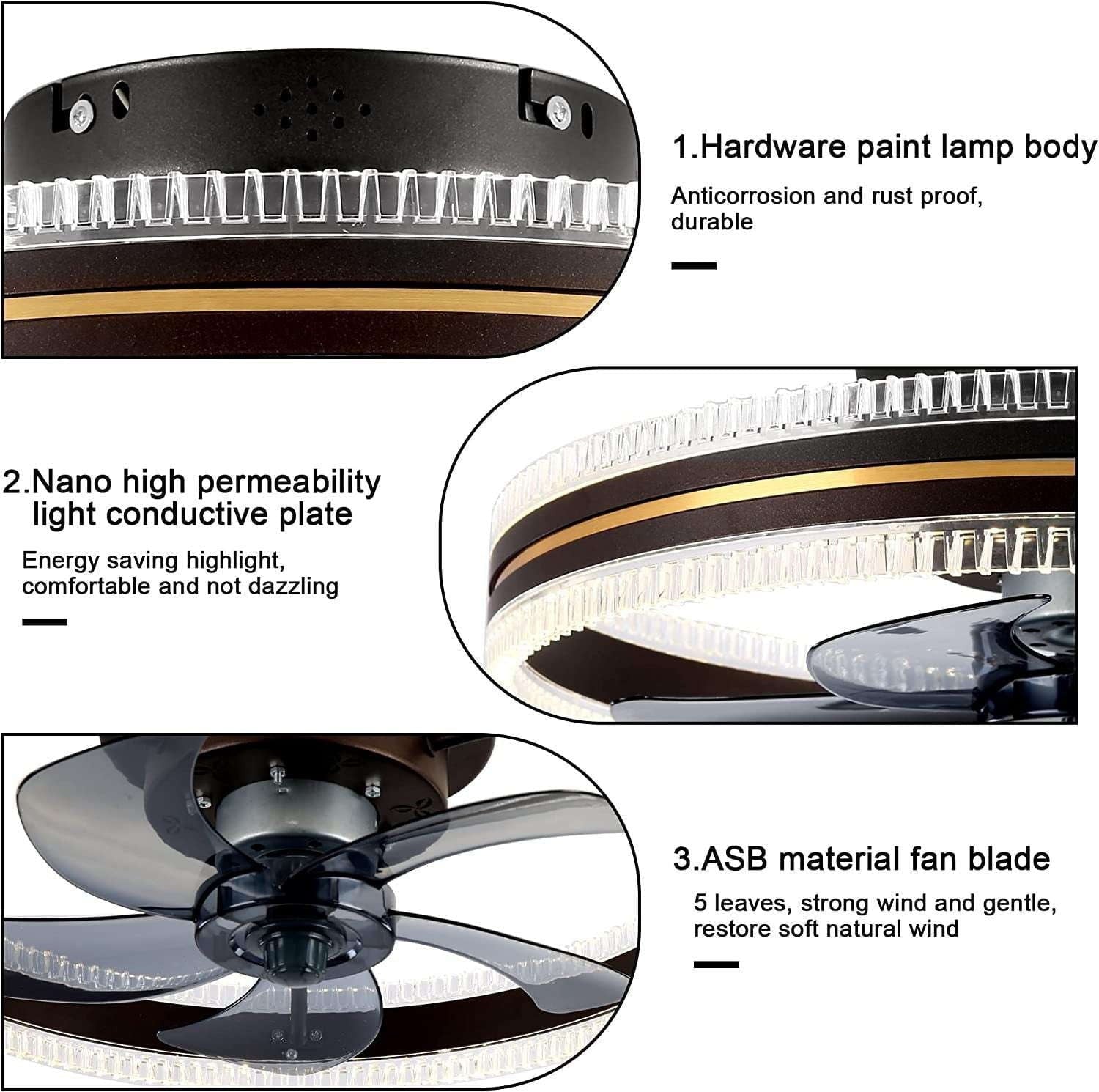 Fan Light Combo, Invisible Ceiling Fan, Modern Fan Lighting - available at Sparq Mart