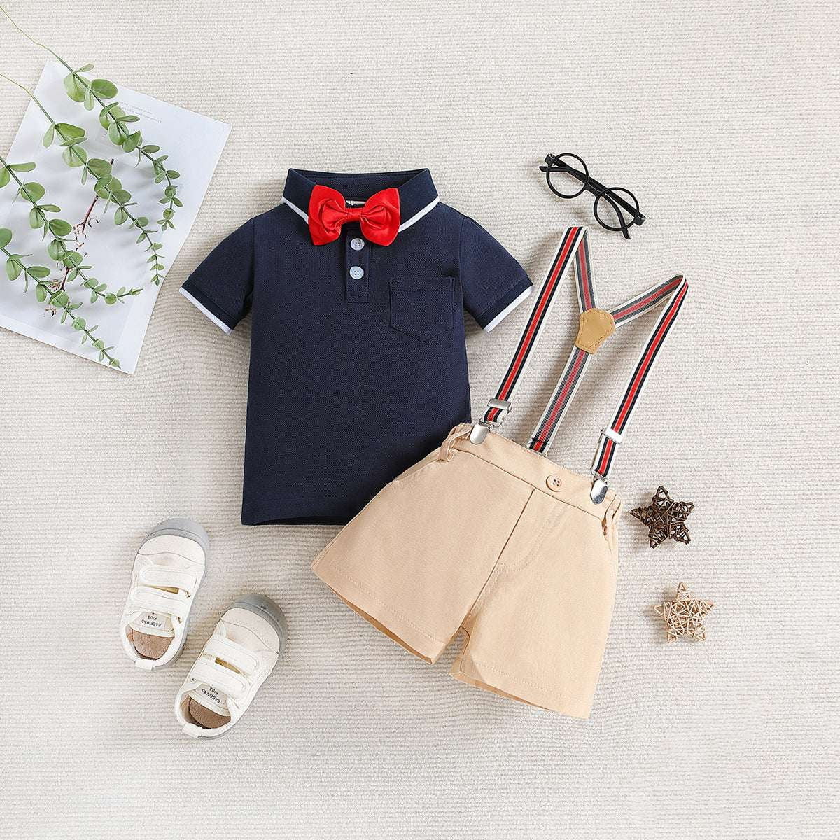 Polo Top Shorts, Summer Kids Outfit, Toddler Suspender Set - available at Sparq Mart