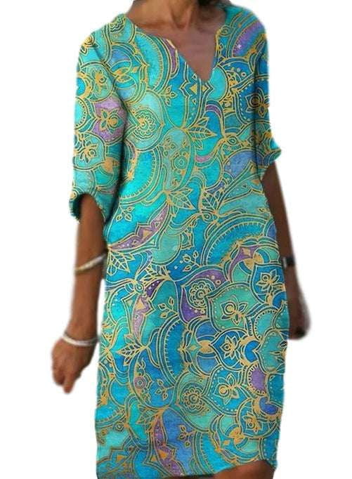 Casual Long Shirt, Ladies Print Dress, Mature Women Fashion - available at Sparq Mart