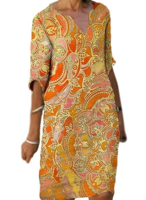 Casual Long Shirt, Ladies Print Dress, Mature Women Fashion - available at Sparq Mart