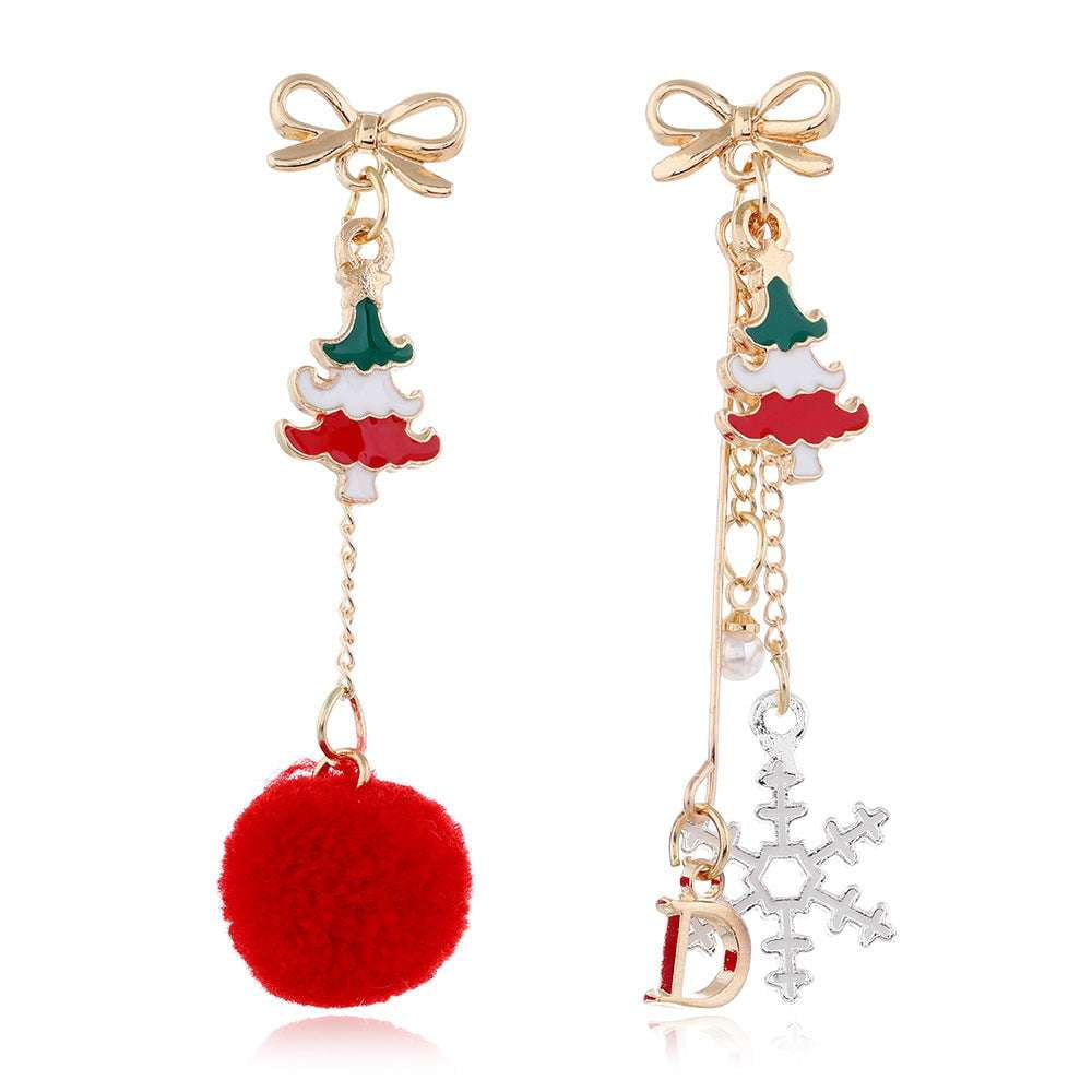 Christmas Bell Earrings, Festive Dangle Earrings, Snowflake Tassel Earrings - available at Sparq Mart