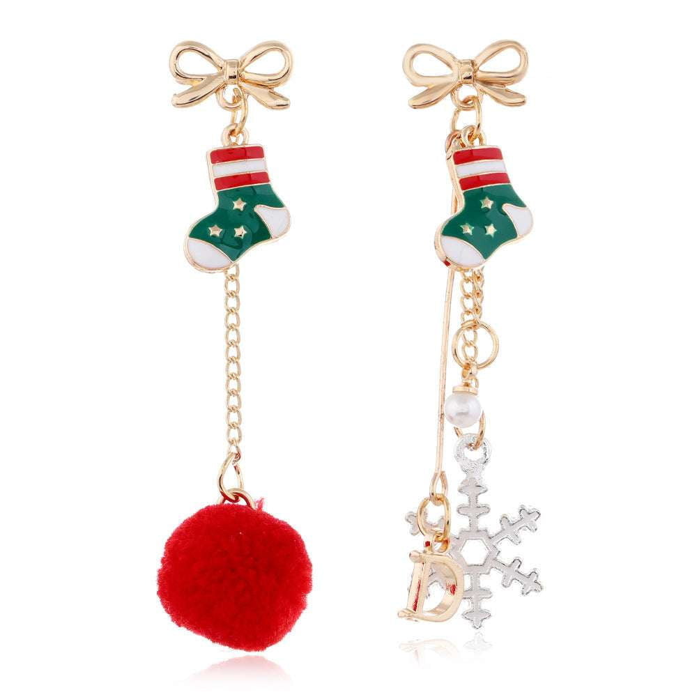 Christmas Bell Earrings, Festive Dangle Earrings, Snowflake Tassel Earrings - available at Sparq Mart