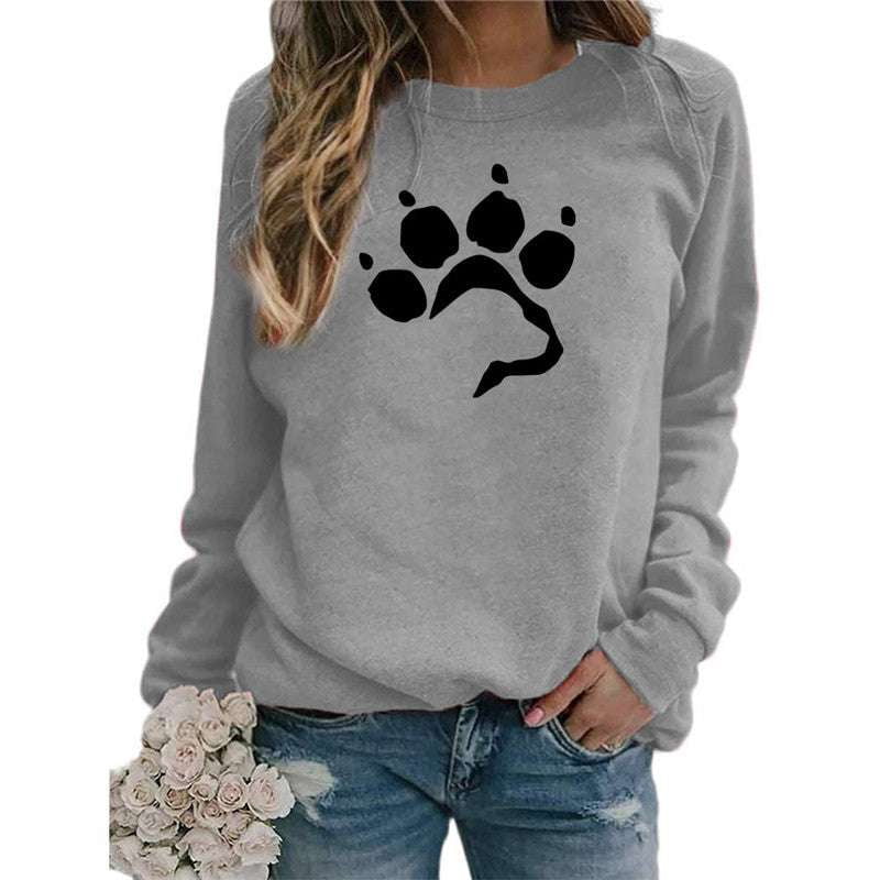 cozy canine sweater, dog lover apparel, footprint graphic sweatshirt - available at Sparq Mart