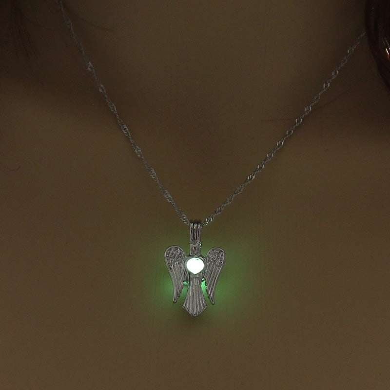 Light Blue, Light Green, Luminous Angel Necklace, Sky Blue, Wholesale Necklaces - available at Sparq Mart