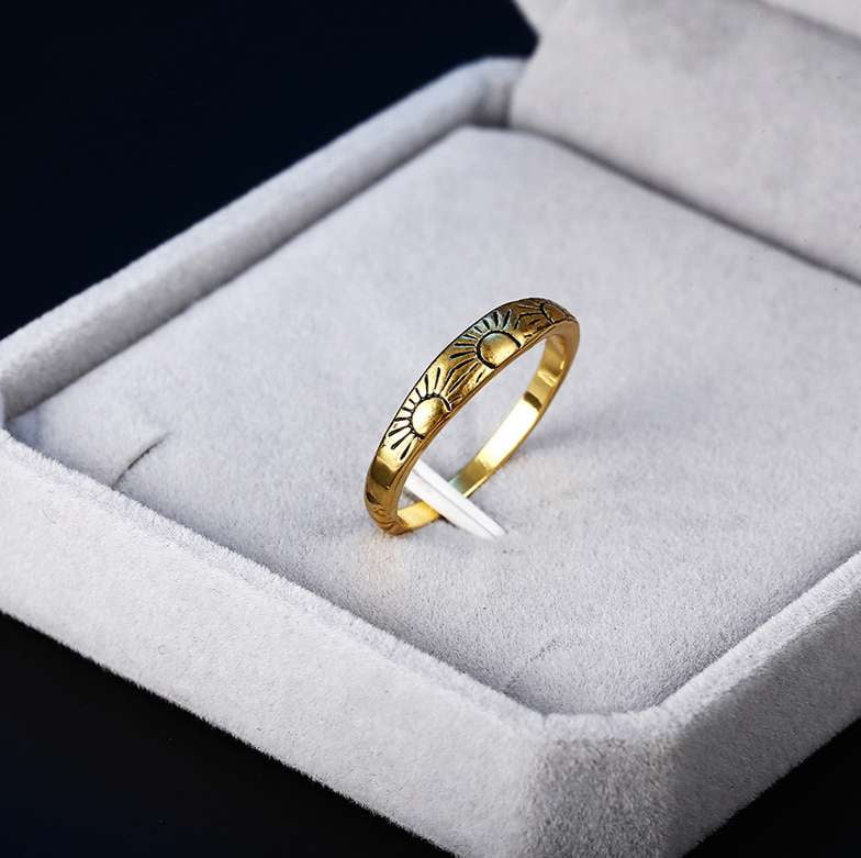 elegant gold ring, gold engagement band, size adjustable ring - available at Sparq Mart