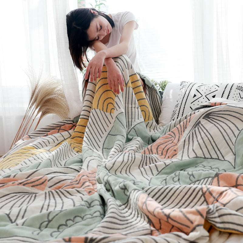 Cotton Gauze Throw, Reactive Dye Blanket, Sofa Blanket Lightweight - available at Sparq Mart