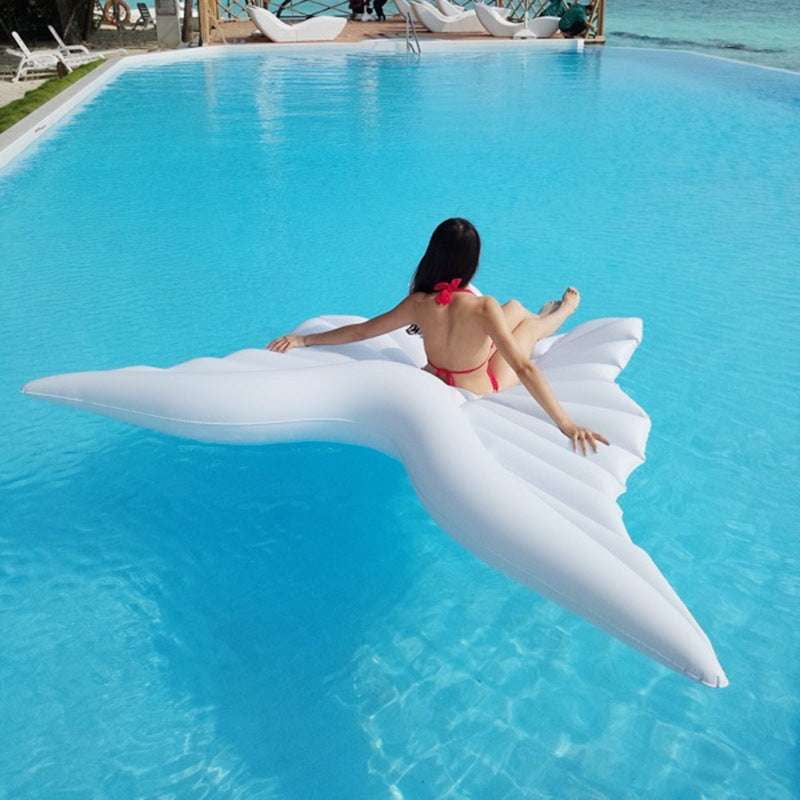 Golden Pool Lounger, Inflatable Angel Wings, Pool Party Float Essentials - available at Sparq Mart