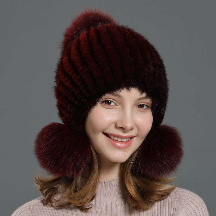 Korean fur hat, luxurious fur hat, women's fur hat - available at Sparq Mart