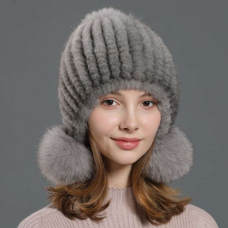 Korean fur hat, luxurious fur hat, women's fur hat - available at Sparq Mart