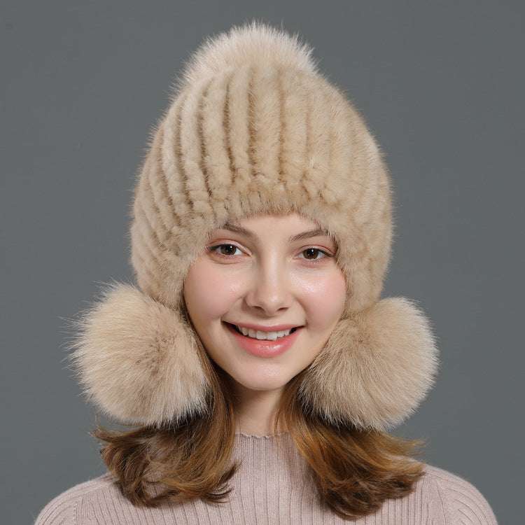 Korean fur hat, luxurious fur hat, women's fur hat - available at Sparq Mart