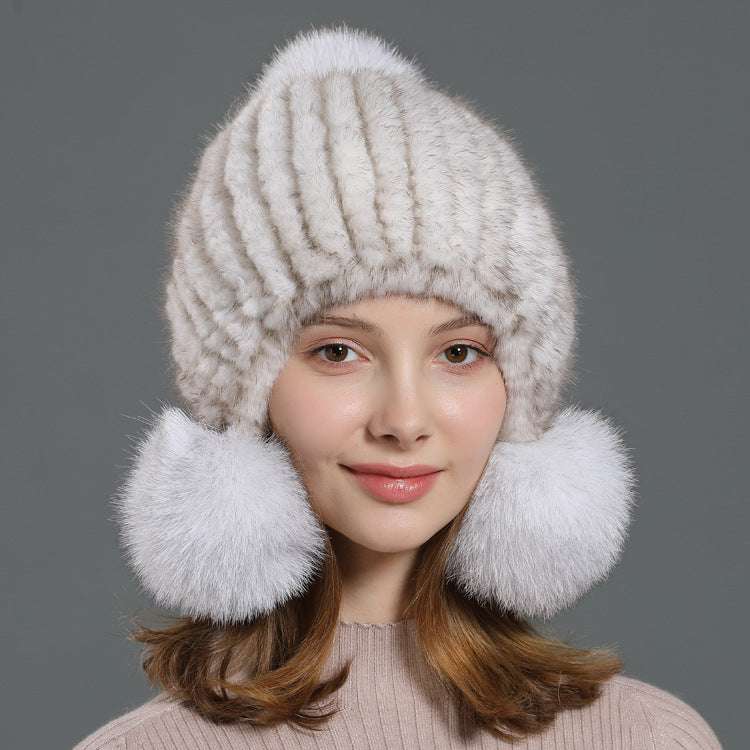 Korean fur hat, luxurious fur hat, women's fur hat - available at Sparq Mart