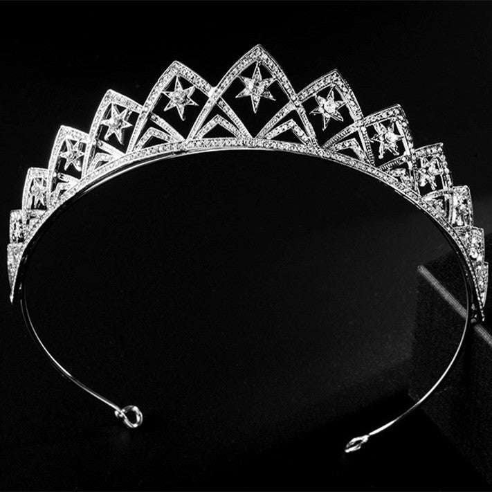 Elegant Bridal Star Crown, Exclusive Bridal Headband, Luxurious Wedding Headpiece - available at Sparq Mart